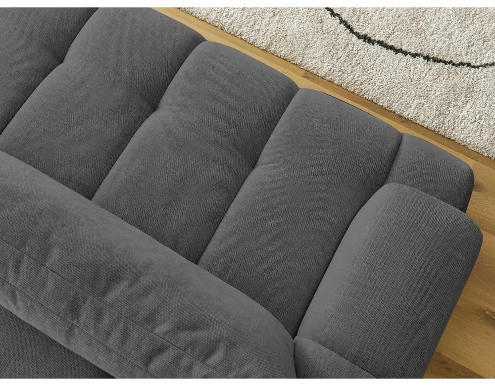 Canapea gri închis extensibilă/cu spațiu de depozitare 251 cm Fuji – Bobochic Paris