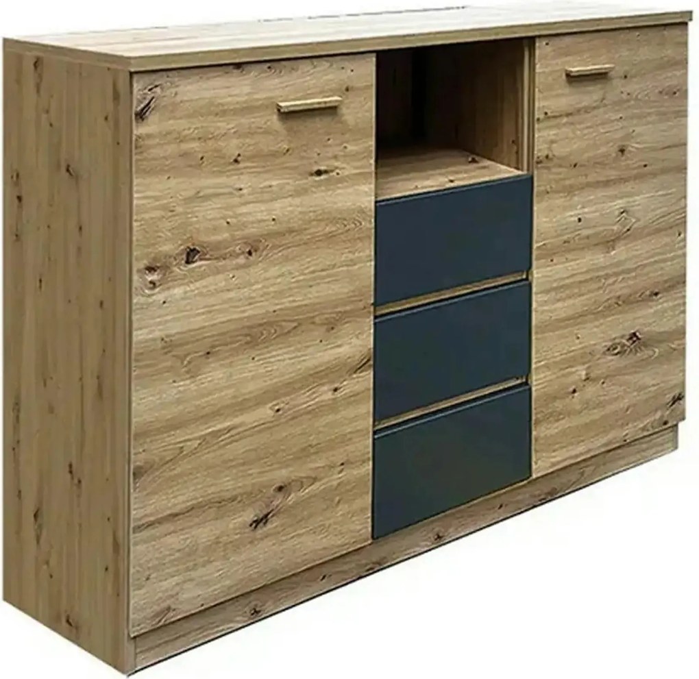 Comoda CANADA CX2, stejar artisan/gri grafit, PAL laminat, 130x42x105
