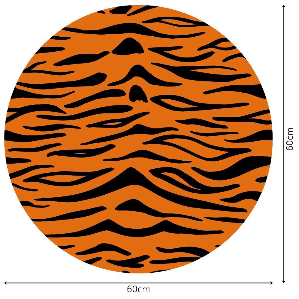 PIPPER. Autocolant circular de perete „Model de tigru” mărimea: 60cm