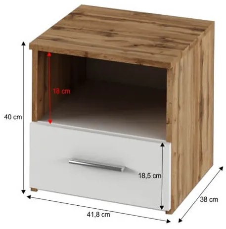 Dormitor GLOBAL247(dulap, pat, 2xnoptiera) - alb/stejar woton