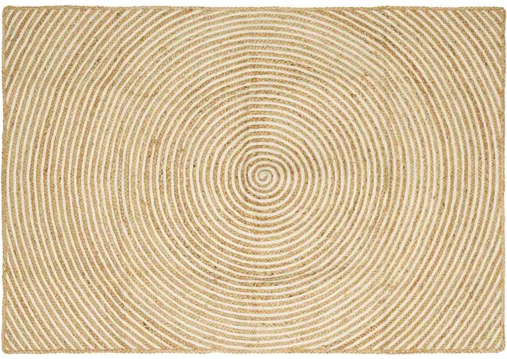 vidaXL Covor Natural și Alb 120 x 170 cm Iută