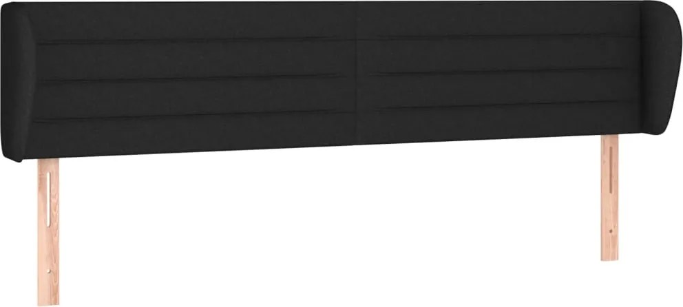 vidaXL Tăblie de pat cu aripioare negru 163x23x78/88 cm textil