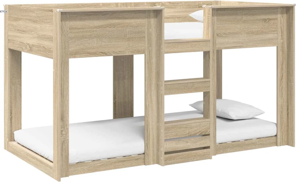 vidaXL Pat Etajat pentru Copii Stejar Sonoma 90 x 190 cm Lemn compozit
