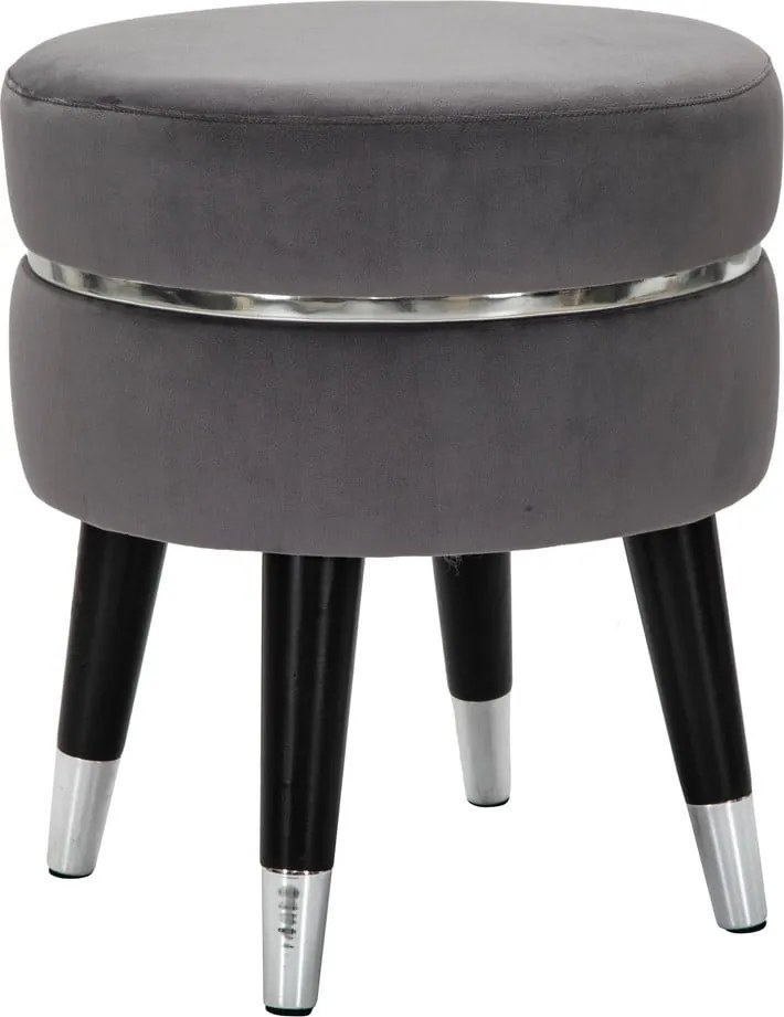 Taburet gri cu tapițerie din catifea Paris – Mauro Ferretti