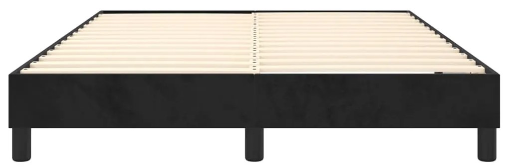 Cadru de pat box spring, negru, 140x190 cm, catifea