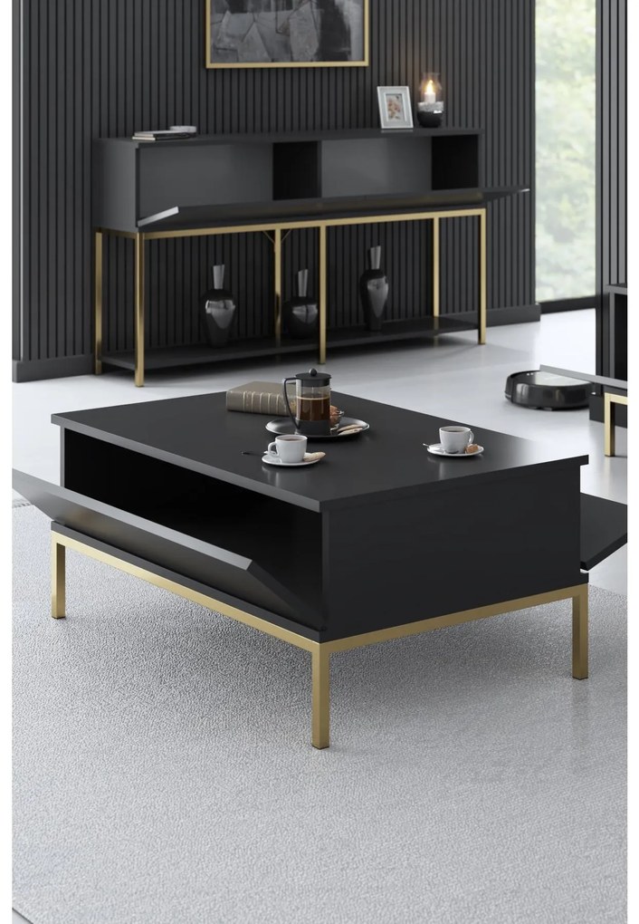Masă de cafea Lurde (antracit + Auriu). 1089586