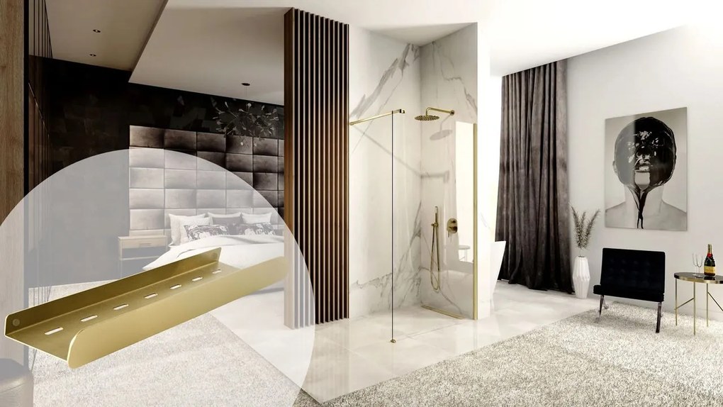 Raft pentru baie SF03 45cm auriu periat