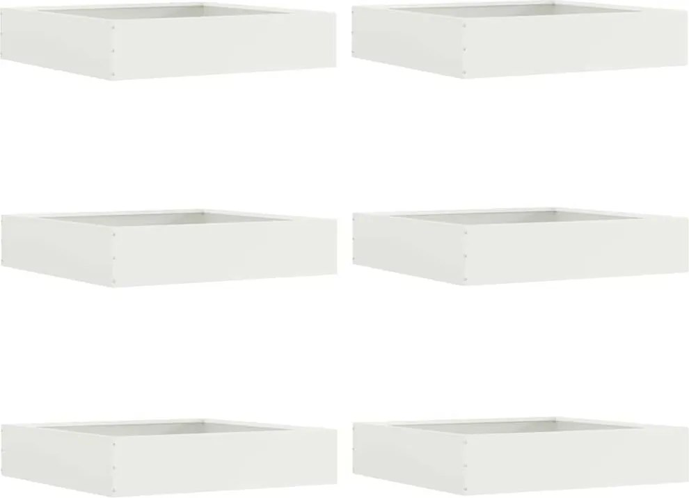 vidaXL Margine pentru gazon 6 pcs Alb 60 x 60 x 13 cm Oțel