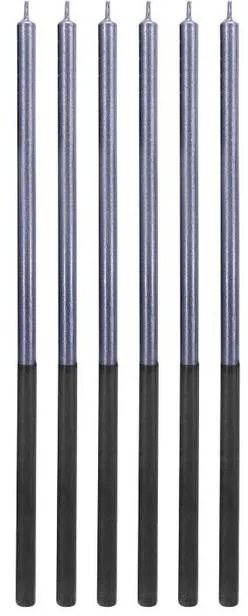 Colorat Platinum Blue, Lumânare de tort albastră, set de lumânări 6 buc.