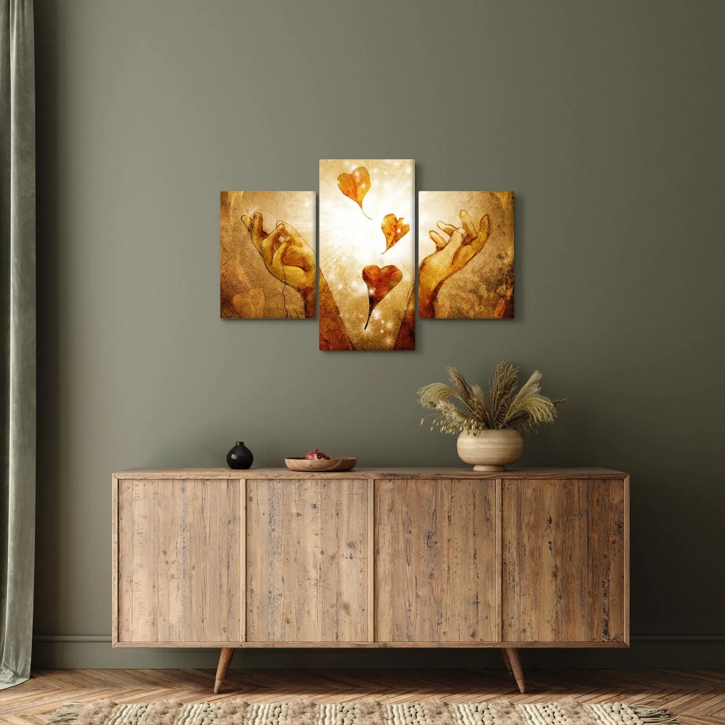 Tablou - pictura mâinilor pline de dragoste (90x60 cm)