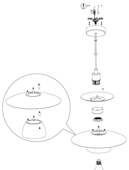 Eglo 98735 - Lustră pe cablu BRENDA 1xE27/40W/230V