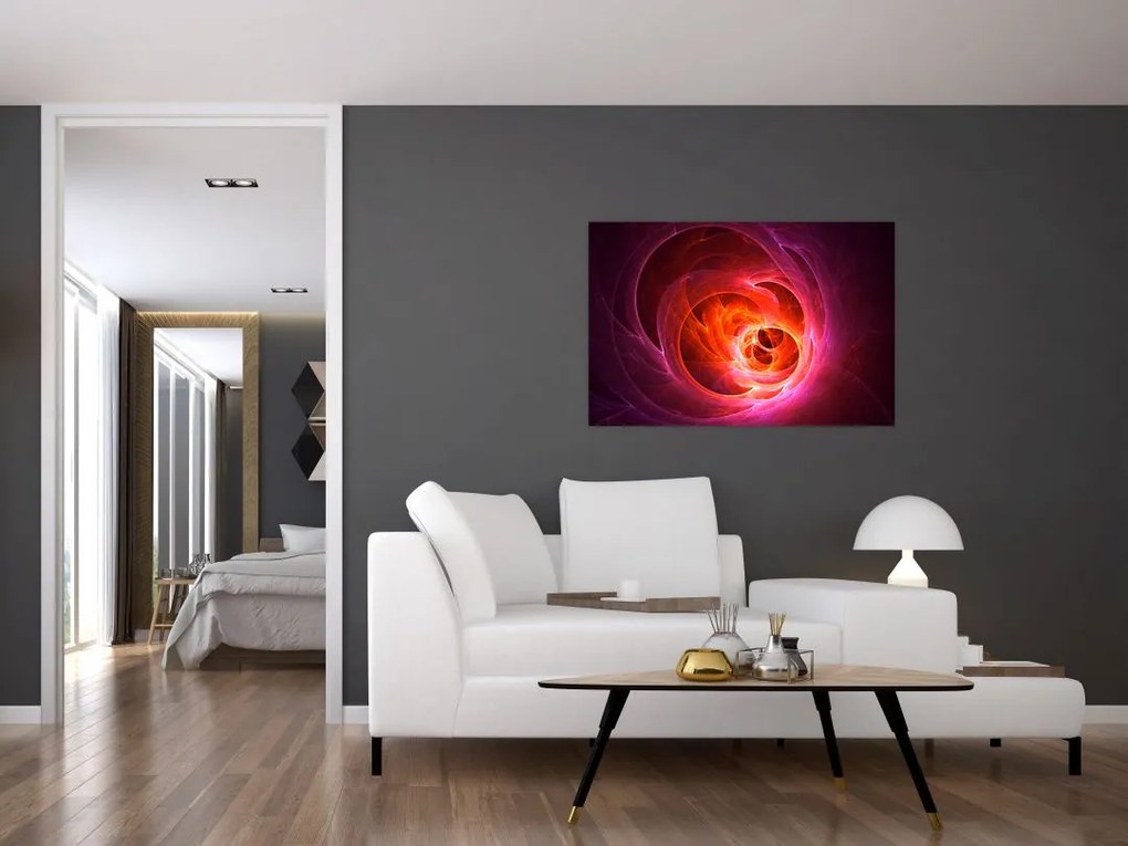 Tabloul modern cu abstracțiune roz (90x60 cm)