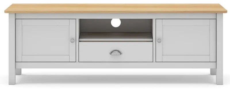 Comodă TV alb/natural din lemn de pin 158x53 cm Misti – Marckeric
