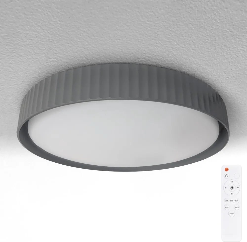 Brilagi - Plafonieră LED dimabilă LUCIA LED/48W/230V Ø 41 cm gri + telecomandă