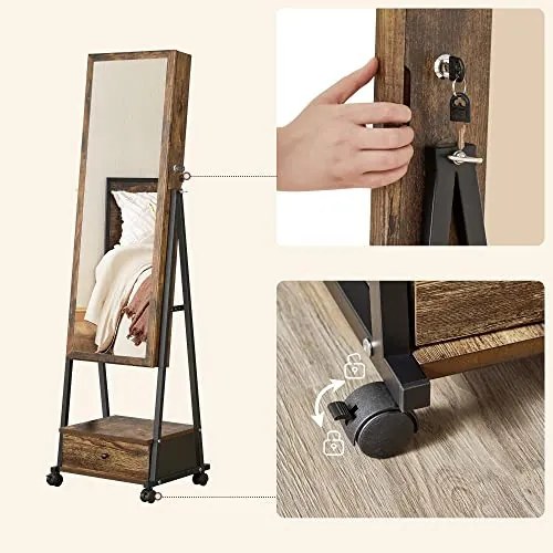 Dulap pentru bijuterii, Songmics, Antic, 41.5x37x152.5 cm