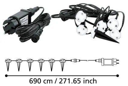 Lanț LED decorativ de exterior SPINETOLI 6xLED IP65 Eglo 900117