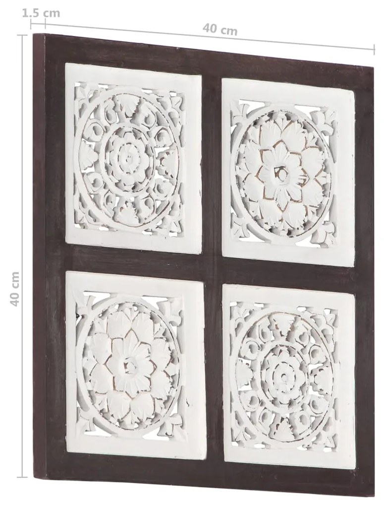 Panouri perete sculptate manual, maro alb, 40x40x1,5 cm, MDF 1, maro si alb, 40 x 40 x 1.5 cm