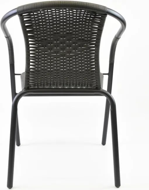 Set de scaune bistro de grădină, stivuibile, gri, 4 buc