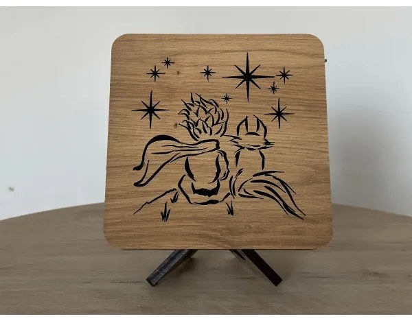 Li-Go 5788/DUB2 - Lampă LED decorativă de masă LED/12W/230V 19x19 cm stejar/Micul Prinț