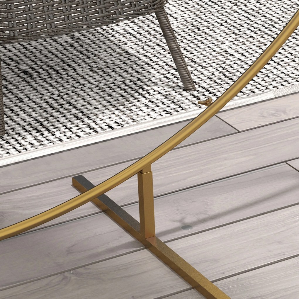 Outsunny Arc de Grădină din Oțel Auriu – Arc Decorativ Rotund pentru Baloane, Plante Cățărătoare, Flori – Pentru Nunți, Aniversări, Ceremonii – 2,24 m | Aosom Romania