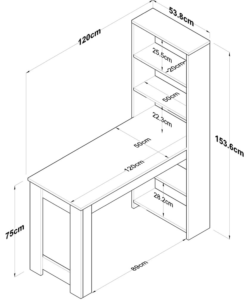 Masă de toaletă Baji (Nuc + Alb). 1072904
