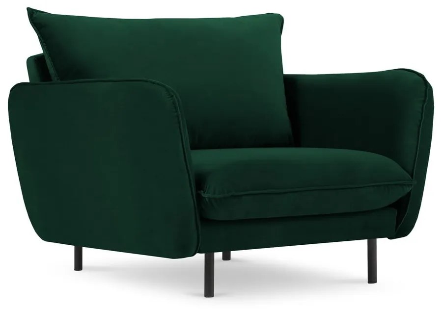 Fotoliu verde închis cu tapițerie din catifea Vienna – Cosmopolitan Design