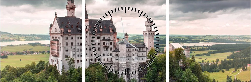 Tablou - Castelul pe stânci (cu ceas) (90x30 cm)