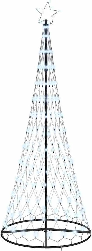 vidaXL Brad de Crăciun LED cu 295 LED cu suport Alb rece 250 cm Metal