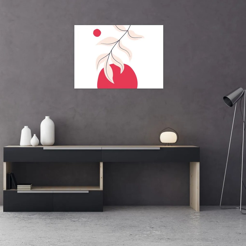 Tablou - Abstracție florală roz N⁰2 (70x50 cm)