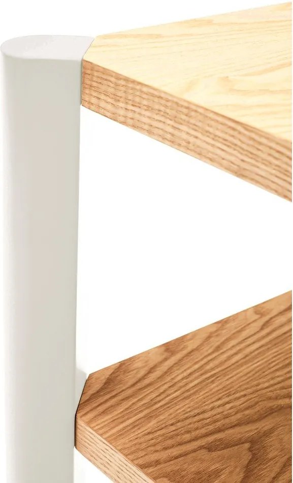 Etajeră crem/în culoare naturală deschisă cu aspect de lemn de stejar 126x59x43 cm Bona – Teulat