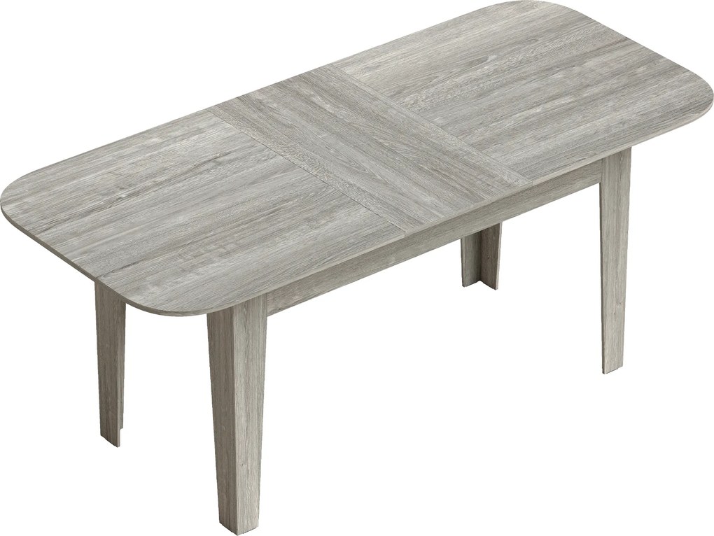 HOMCOM Masă Ovală Extensibilă pentru Dining, 140-180 cm, Gri Efect Lemn | Aosom Romania