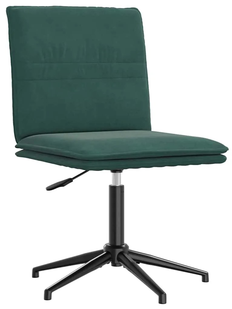 vidaXL Scaun de bucătărie, verde închis, catifea