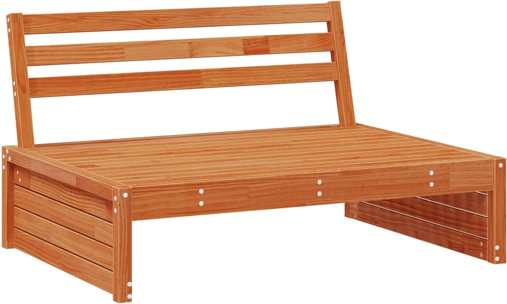 vidaXL Canapea de Grădină Din Mijloc Lemn de pin masiv Maro Ceară