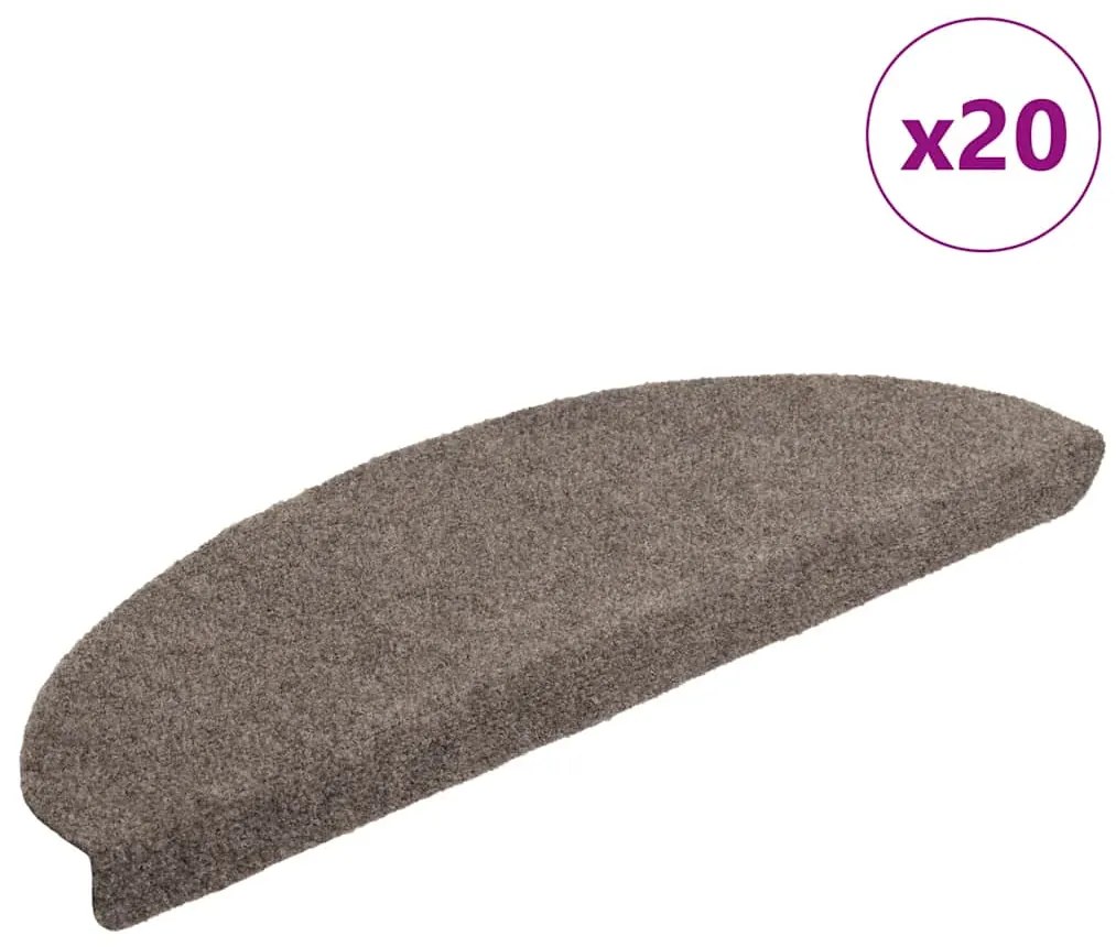 vidaXL Covorașe autoadezive pentru scări, 20 buc., 65x21x4 cm, bej, semirotunde, mari