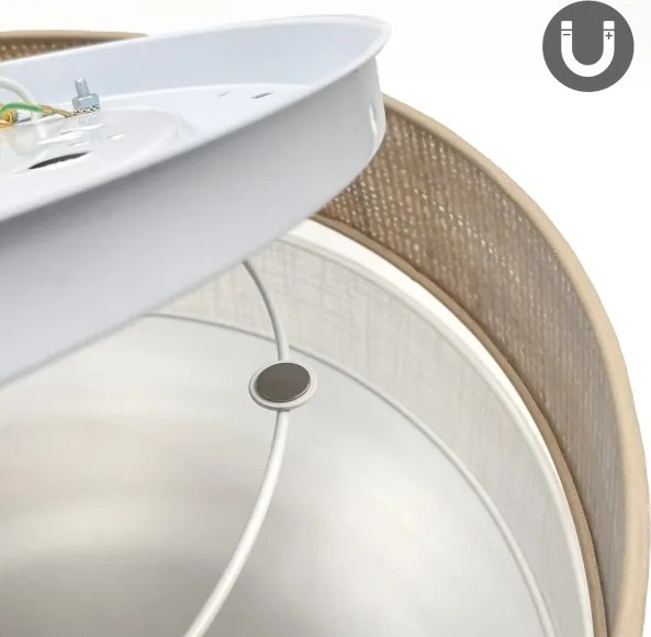 Plafonieră SIRJA BOHO 2xE27/15W/230V, Ø 45 cm, bej/albă