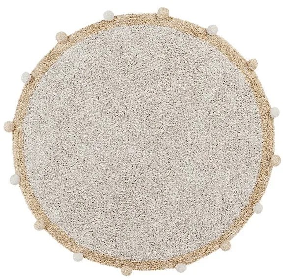 Covor pentru copii bej lavabil/țesut manual din bumbac ø120 cm Bubbly Honey – Lorena Canals