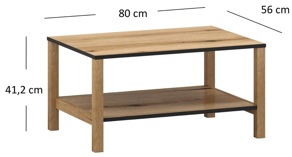 Măsuță de cafea Botones (stejar evoke + negru) . 1116773