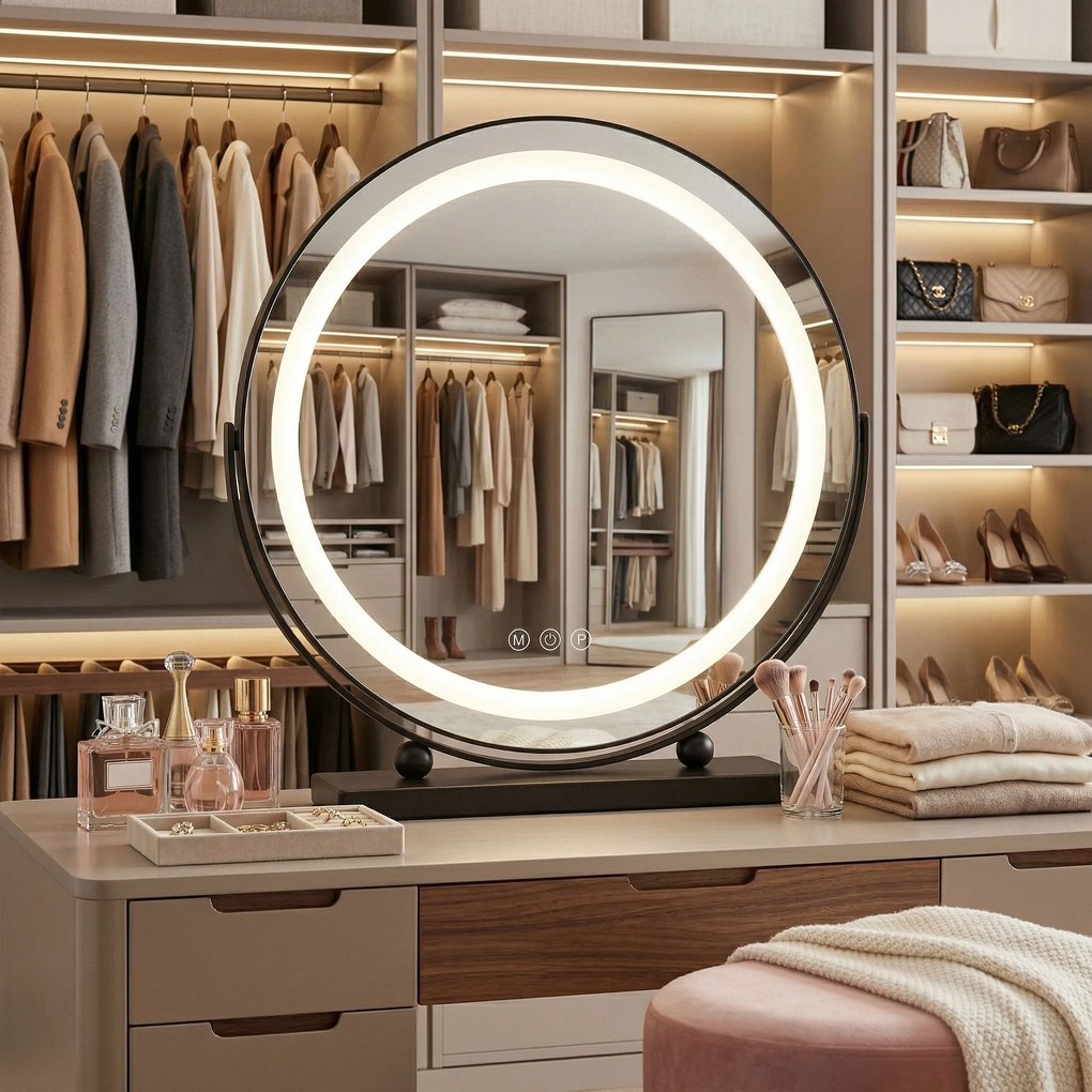 Oglindă LED MAKE-UP Black 40 cm