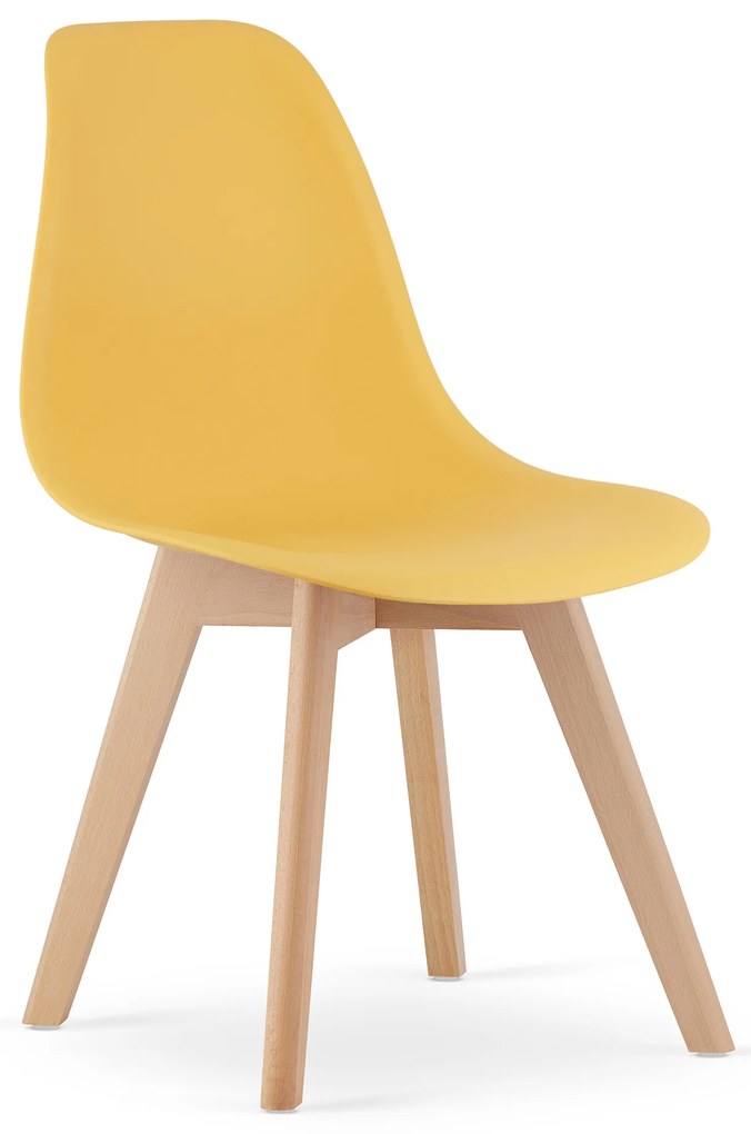 Scaun KITO galben mustar cu picioare din fag