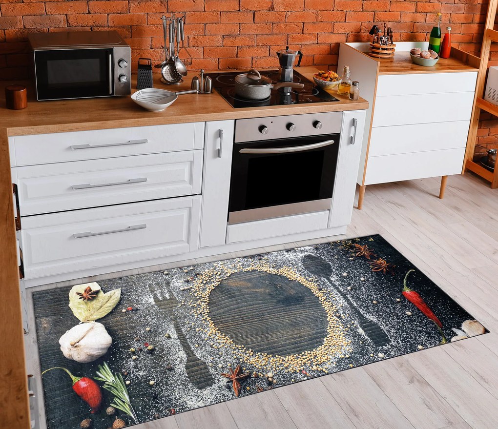 ANDRE 33150 covor lavabil Condimente, bucatarie, anti-alunecare - maro / bej