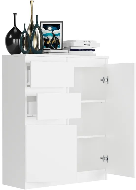 Comodă modernă fără mânere S-2 - diverse opțiuni de culoare sonoma mix biela