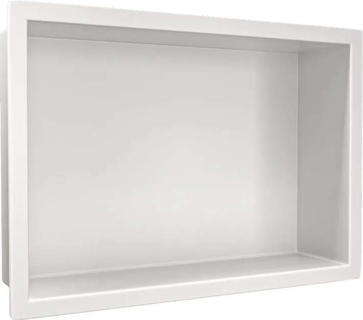 Raft incastrat dreptunghiular Balneo Wall-Box One cu rama 30x20x10 cm alb mat