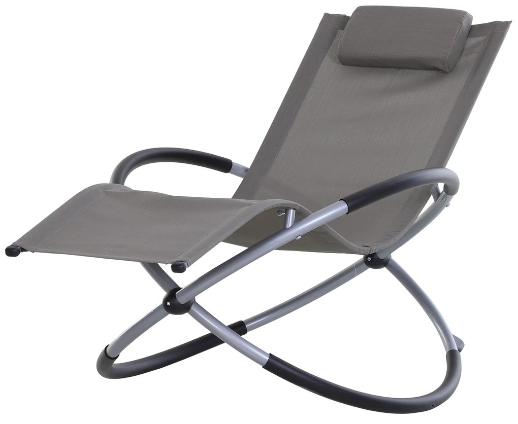 Outsunny Scaun Balansoar Zero-Gravity din Textilen, Design Ergonomic, Confort Superior, Gri, 154x80x84cm | Aosom Romania