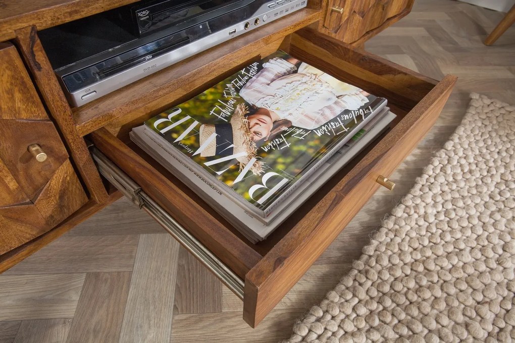 Comoda TV din lemn Mystic Living 140cm Sheesham