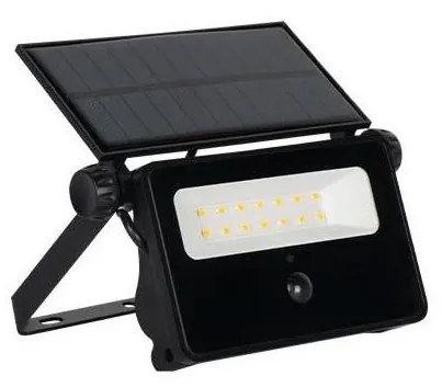 Proiector LED solar cu senzor, 30 W, 5,5 V, 3000 mAh, IP65