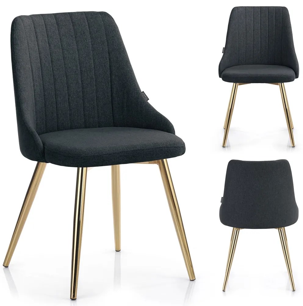Scaun de sufragerie Culoare gri inchis, BECKERTI