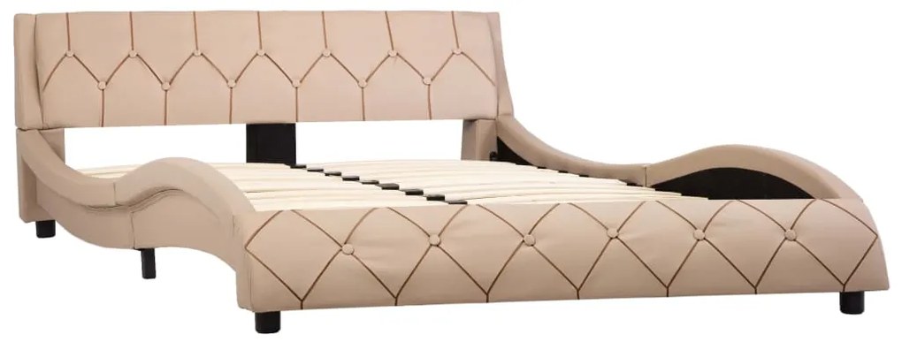 285662 vidaXL Cadru de pat, cappuccino, 120 x 200 cm, piele ecologică