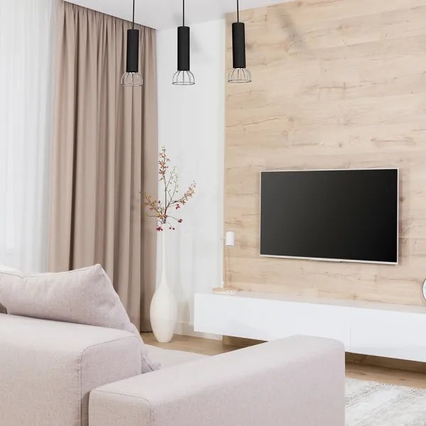 Lustră pe cablu DANTE 3xGU10/25W/230V neagră/crom lucios