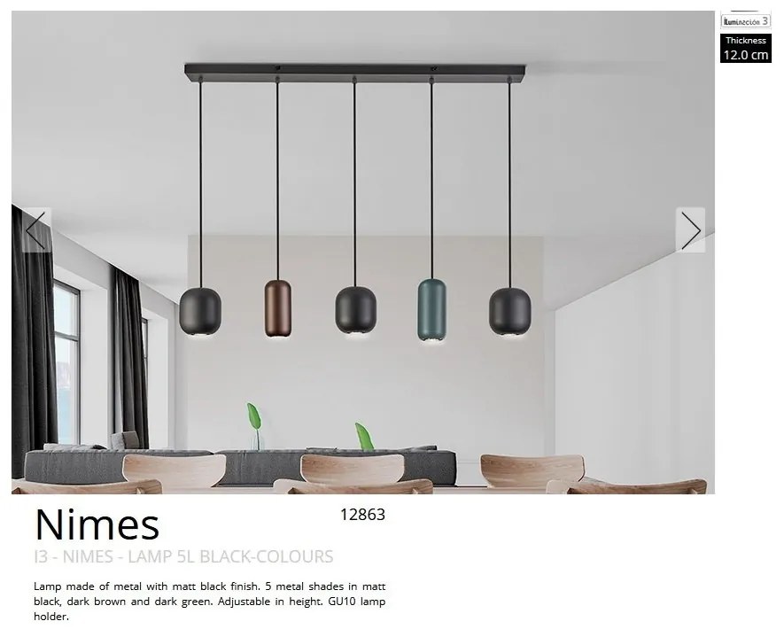 Lustra suspendata design moderm Nimes 5L