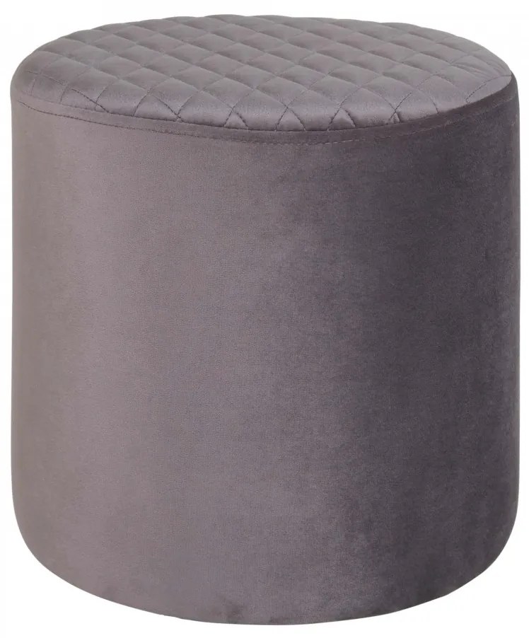 Taburet / Puf gri din catifea 34 cm Ejby House Nordic
